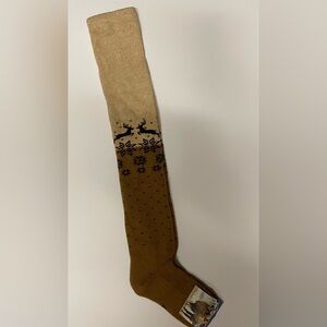 Camel wool blend over the knee thighs high socks size M 38-40 Mongolia